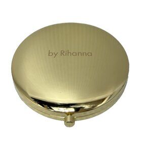 Rihanna Gold Tone Pocket Mirror Small Round Compact 2-Sided Makeup Beauty Mirror